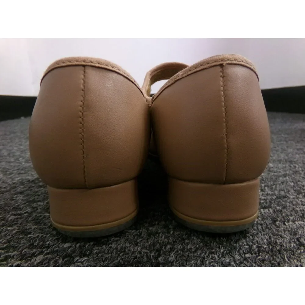 Pre-Owned Dance Tap Shoes Adult 5.5W Tan So Danca TA38 Mary Jane Leather Loop S